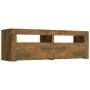 Mueble de TV con luces LED roble ahumado 120x35x40 cm de vidaXL, Muebles TV - Ref: Foro24-815684, Precio: 86,90 €, Descuento: %