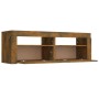 Mueble de TV con luces LED roble ahumado 120x35x40 cm de vidaXL, Muebles TV - Ref: Foro24-815684, Precio: 94,78 €, Descuento: %