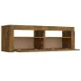 Mueble de TV con luces LED roble ahumado 120x35x40 cm de vidaXL, Muebles TV - Ref: Foro24-815684, Precio: 86,90 €, Descuento: %