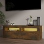 Mueble de TV con luces LED roble ahumado 120x35x40 cm de vidaXL, Muebles TV - Ref: Foro24-815684, Precio: 94,78 €, Descuento: %