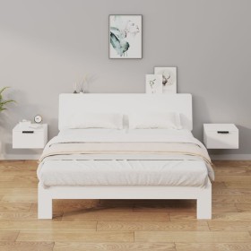 Mesitas de noche de pared 2 uds blanco 34x30x20 cm Mesitas de noche de pared 2 uds blanco 34x30x20 cm