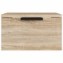 Mesita de noche de pared color roble Sonoma 34x30x20 cm