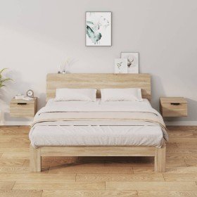 Mesita de noche de pared 2 uds color roble Sonoma 34x30x20 cm Mesita de noche de pared 2 uds color roble Sonoma 34x30x20 cm