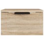 Mesita de noche de pared 2 uds color roble Sonoma 34x30x20 cm