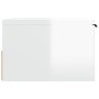 Mesita de noche de pared blanco brillante 34x30x20 cm