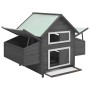 Solid gray and white fir wood chicken coop 152x96x110 cm by vidaXL, Cages and habitats for small animals - Ref: Foro24-171460...