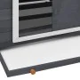 Massiver Hühnerstall aus grauem und weißem Tannenholz, 152 x 96 x 110 cm von vidaXL, Käfige und Lebensräume für Kleintiere - ...