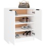 Mueble zapatero de madera contrachapada blanco 59x35x70 cm