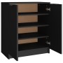 Mueble zapatero madera contrachapada negro 59x35x70 cm