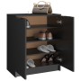 Mueble zapatero madera contrachapada negro 59x35x70 cm