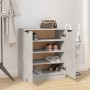 Mueble zapatero madera contrachapada gris hormigón 59x35x70 cm