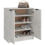 Mueble zapatero madera contrachapada gris hormigón 59x35x70 cm
