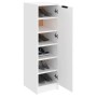Mueble zapatero de madera contrachapada blanco 30x35x100 cm