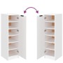 Mueble zapatero de madera contrachapada blanco 30x35x100 cm