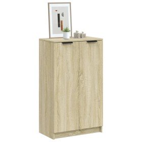 Mueble zapatero madera contrachapada roble Sonoma 59x35x100,5 cm