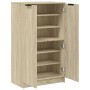 Mueble zapatero madera contrachapada roble Sonoma 59x35x100,5 cm