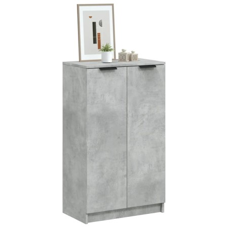 Mueble zapatero madera contrachapada gris hormigón 59x35x100,5