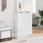 Mueble zapatero madera contrachapada blanco brillo 59x35x100,5
