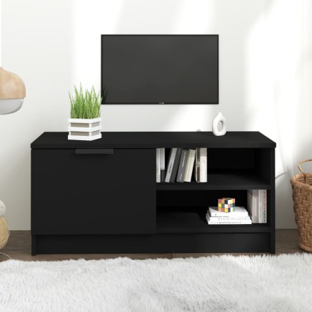 Mueble para TV madera contrachapada negro 80x35x36,5 cm en Muebles TV | Comprar online en Foro24