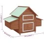 Solid mocha and white fir wood chicken coop 152x96x110 cm by vidaXL, Cages and habitats for small animals - Ref: Foro24-17146...