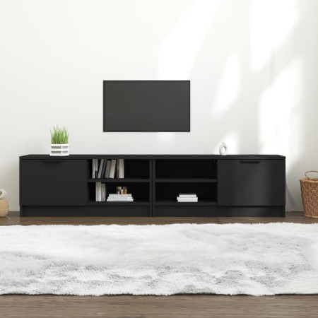 Mueble para TV 2 pzas madera contrachapada negro 80x35x36,5 cm en Muebles TV | Comprar online en Foro24