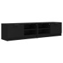 Mueble para TV 2 pzas madera contrachapada negro 80x35x36,5 cm en Muebles TV | Comprar online en Foro24
