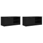 Mueble para TV 2 pzas madera contrachapada negro 80x35x36,5 cm en Muebles TV | Comprar online en Foro24