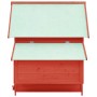 Solid red and white fir wood chicken coop 152x96x110 cm by vidaXL, Cages and habitats for small animals - Ref: Foro24-171462,...