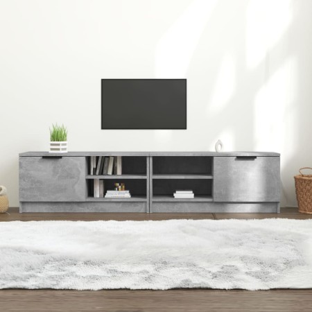 Mueble de TV 2 pzas madera contrachapada hormigón 80x35x36,5 cm en Muebles TV | Comprar online en Foro24