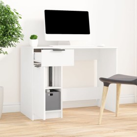 Escritorio de madera contrachapada blanco 100x50x75 cm Escritorio de madera contrachapada blanco 100x50x75 cm