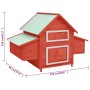 Solid red and white fir wood chicken coop 152x96x110 cm by vidaXL, Cages and habitats for small animals - Ref: Foro24-171462,...