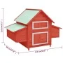 Solid red and white fir wood chicken coop 152x96x110 cm by vidaXL, Cages and habitats for small animals - Ref: Foro24-171462,...