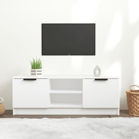 Mueble de TV madera contrachapada blanco 102x35x36,5 cm Mueble de TV madera contrachapada blanco 102x35x36,5 cm