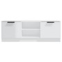 Mueble de TV madera contrachapada blanco brillo 102x35x36,5 cm