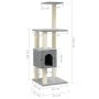 Katzenkratzbaum mit hellgrauen Sisalpfosten 104 cm von vidaXL, Katzenmöbel - Ref: Foro24-171470, Preis: 44,01 €, Rabatt: %