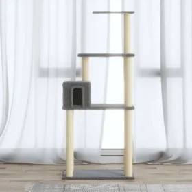 Cat scratching post with light gray sisal posts 147 cm by vidaXL, Cat furniture - Ref: Foro24-171477, Price: 42,57 €, Discoun...