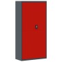 Armario archivador de acero gris antracita y rojo 90x40x180 cm