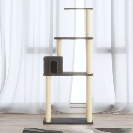 Cat scratching post with dark gray sisal posts 147 cm by vidaXL, Cat furniture - Ref: Foro24-171478, Price: 52,65 €, Discount: %