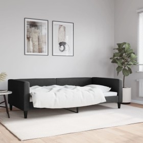Sofá cama tela negro 100x200 cm de vidaXL, Camas y somieres - Ref: Foro24-353990, Precio: 193,41 €, Descuento: %