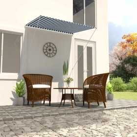 Toldo retráctil 150x150 cm azul y blanco Toldo retráctil 150x150 cm azul y blanco