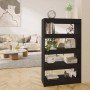 Estantería/divisor madera de ingeniería negro 80x30x135 cm en Librerías y estanterías | Comprar online en Foro24