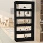 Estantería/divisor madera de ingeniería negro 80x30x166 cm en Librerías y estanterías | Comprar online en Foro24
