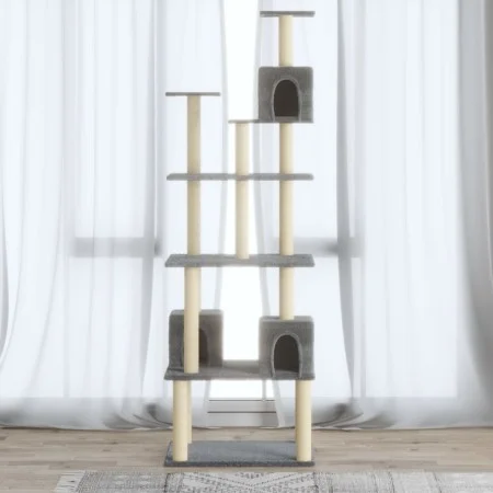 Cat scratching post with light gray sisal posts 188 cm by vidaXL, Cat furniture - Ref: Foro24-171489, Price: 81,15 €, Discoun...