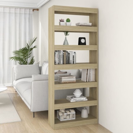 Estantería/divisor madera ingeniería roble Sonoma 80x30x198 cm en Librerías y estanterías | Comprar online en Foro24