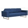 Three-seater blue fabric sofa by vidaXL, Sofas - Ref: Foro24-281386, Price: 463,53 €, Discount: %