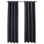 Blackout curtains with metal rings 2 pieces anthracite 140x245 cm by vidaXL, Curtains and curtains - Ref: Foro24-134460, Pric...