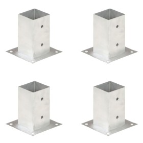 Anclajes para postes 4 unidades metal galvanizado 81 mm de vidaXL, Postes de cerca - Ref: Foro24-145448, Precio: 32,44 €, Des...