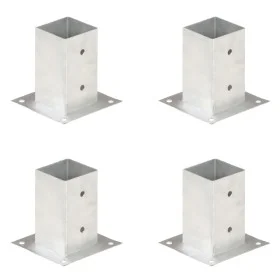 Anclajes para postes 4 unidades metal galvanizado 81 mm de vidaXL, Postes de cerca - Ref: Foro24-145448, Precio: 31,67 €, Des...