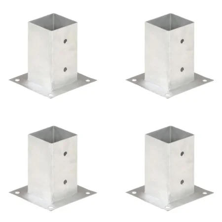 Anchors for posts 4 units galvanized metal 81 mm by vidaXL, fence posts - Ref: Foro24-145448, Price: 34,51 €, Discount: %