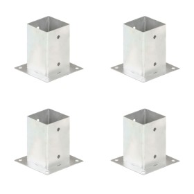 Pfostenanker 4 Stück verzinktes Metall 91 mm von vidaXL, Zaunpfosten - Ref: Foro24-145449, Preis: 29,45 €, Rabatt: %